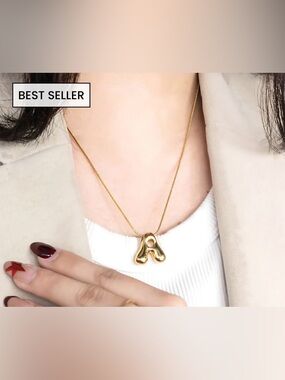 Initial A letter Necklace Gold
